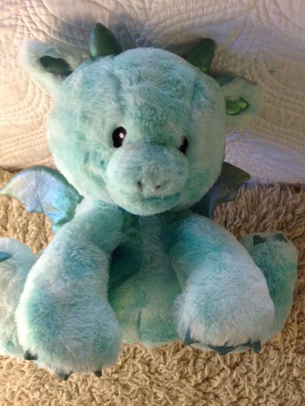 FAO Schwartz Glow Bright Light Up Plush (works) Sound Dragon Horns Wings Adorabs